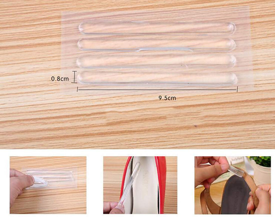 Set of 6 High Heel Anti-loose Shoe Straps Band Gel Heel Strips Pad Shoe Insert Stickers 3/4 Arch Support Metatarsal Pad Silicone Shoe Cushions