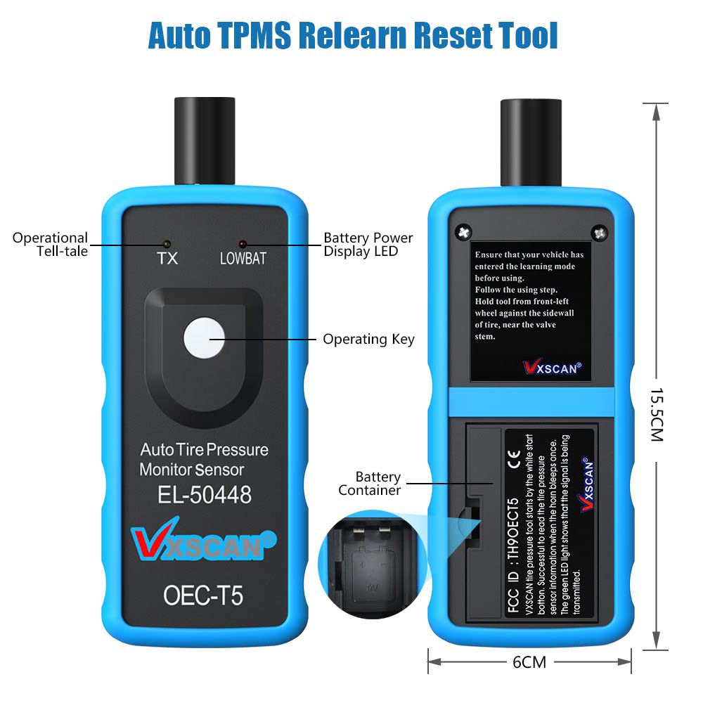 TPMS Relearn Tool, Tire Pressure Monitor Sensor Activation Tool OEC-T5 for GM Series Vehicle Tire System Learning