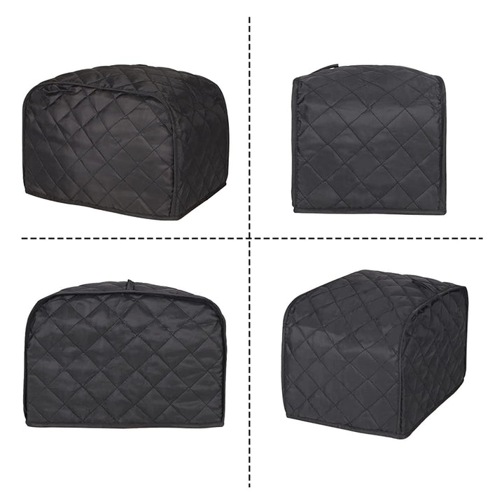 Toaster Cover, Quilted Toaster Cover 2 Slice,Kitchen Small Appliance Covers, Toaster Cover Fits for Most Standard 2 slice Toasters, Universal Size Microwave Oven Dustproof Cover Women Gift (Black)