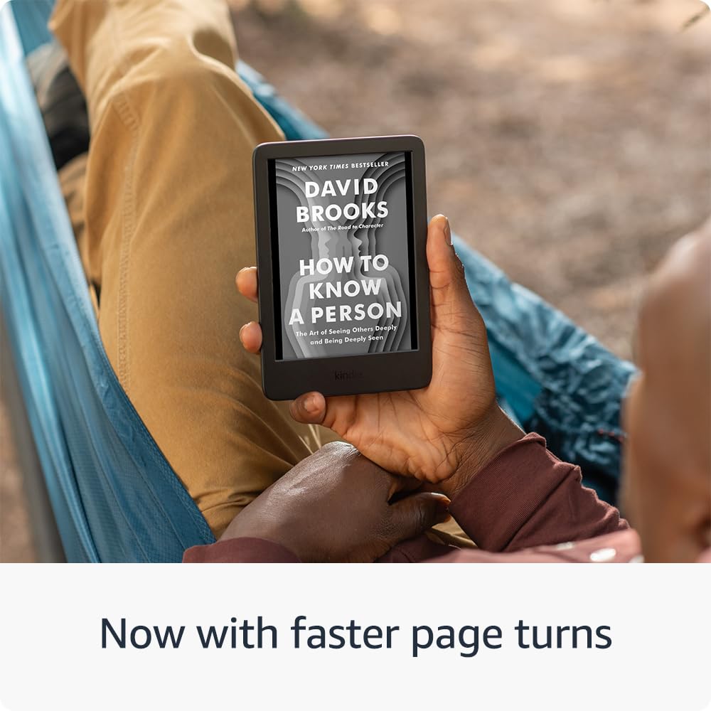 Kindle (16 GB) - Lightest and most compact Kindle, now with faster page turns, and higher contrast ratio, for an enhanced reading experience - Black