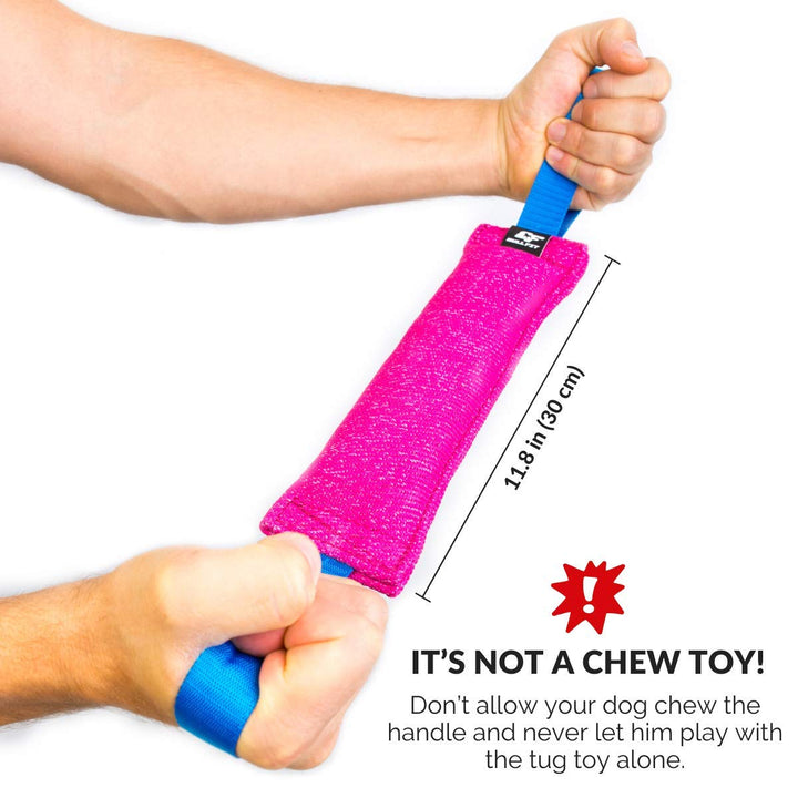 K9 Dog Bite Tug Toy with 2 Strong Handles - Made of Durable & Tear-Resistant French Linen - Perfect for Tug of War, Fetch & Puppy Training - Ideal for Medium to Large Breeds