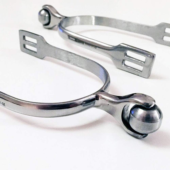 Horse Spurs Western Stainless Steel Spurs w/Roller Ball for Equestrian Boots Men Women Rider Horsemanship Lovers
