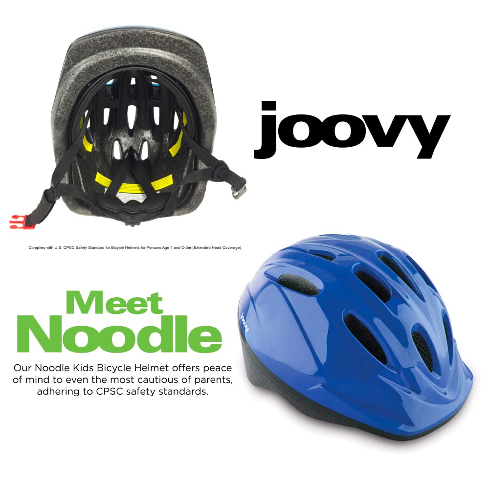 Noodle Bike Helmet for Toddlers and Kids Aged 1-9 with Adjustable-Fit Sizing Dial, Sun Visor, Pinch Guard on Chin Strap, and 14 Vents to Keep Little Ones Cool (Small, Blueberry)
