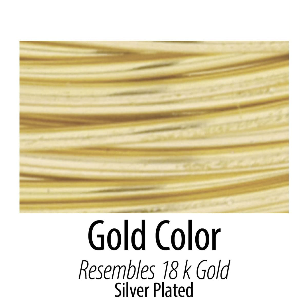 , 20 Gauge Silver Plated Tarnish Resistant Colored Copper Craft Jewelry Wrapping Wire Gold Color, 25 ft