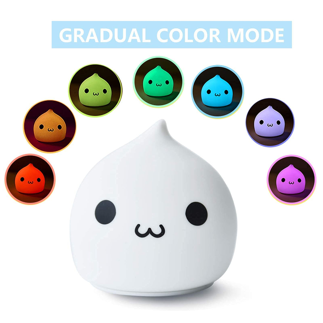 Night Light for Kids, Cute Lamp Dumpling Light Birthday Gifts for Girls Boys, Kawaii Nightlight Silicone Portable Nursery Battery Powered Animal Night Lights for Baby Toddler Teen Bedrooms
