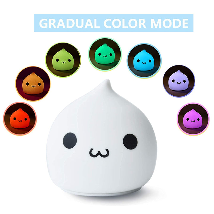 Night Light for Kids, Cute Lamp Dumpling Light Birthday Gifts for Girls Boys, Kawaii Nightlight Silicone Portable Nursery Battery Powered Animal Night Lights for Baby Toddler Teen Bedrooms