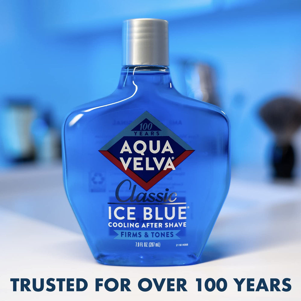 After Shave, Classic Ice Blue, Soothes, Cools, and Refreshes Skin, 7 Ounce