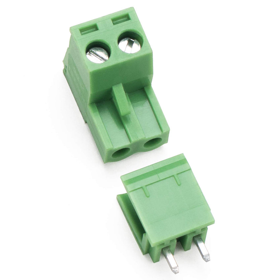 10 Sets 2-Pin 5.08mm Pitch Mount Screw Terminal Block, Straight Plug-in 2-Pin (2 Pole) Screw Terminal Block Connector, Pluggable Male Female Connectors- Green