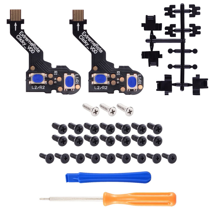 Tactile Version Clicky Hair Trigger Kit for PS5 Controller BDM-010 & BDM-020 Shoulder Buttons, Custom Tactile Bumper Trigger Buttons for PS5 Controller, Mouse Click Kit for PS5 Controller