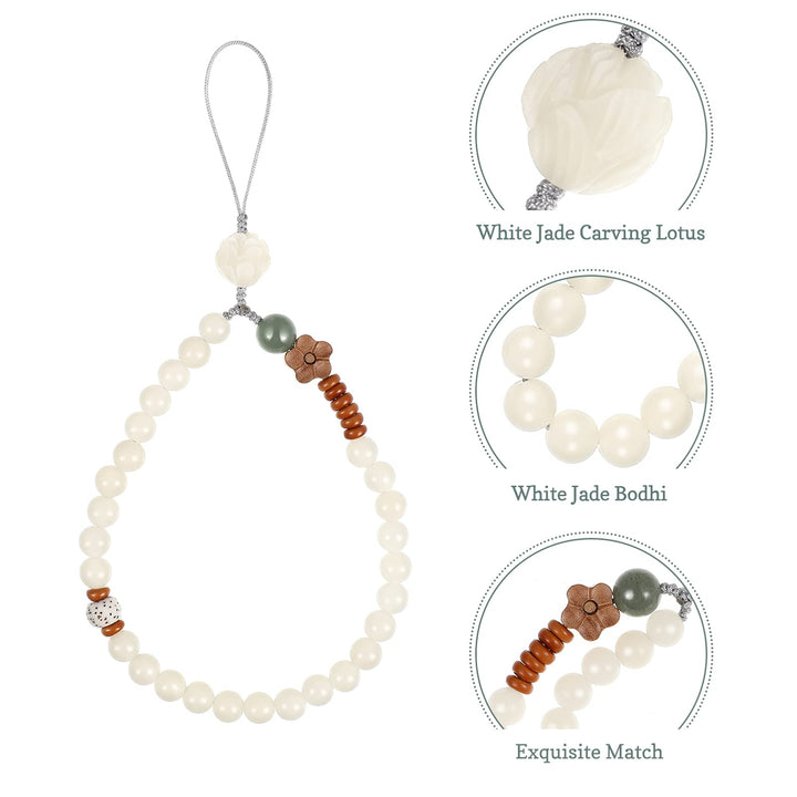Buddha Beads Mobile Phone Strap Lanyard Keychain Hanging Pendant Chinese Style Phone Wrist Rope (Assorted Color)