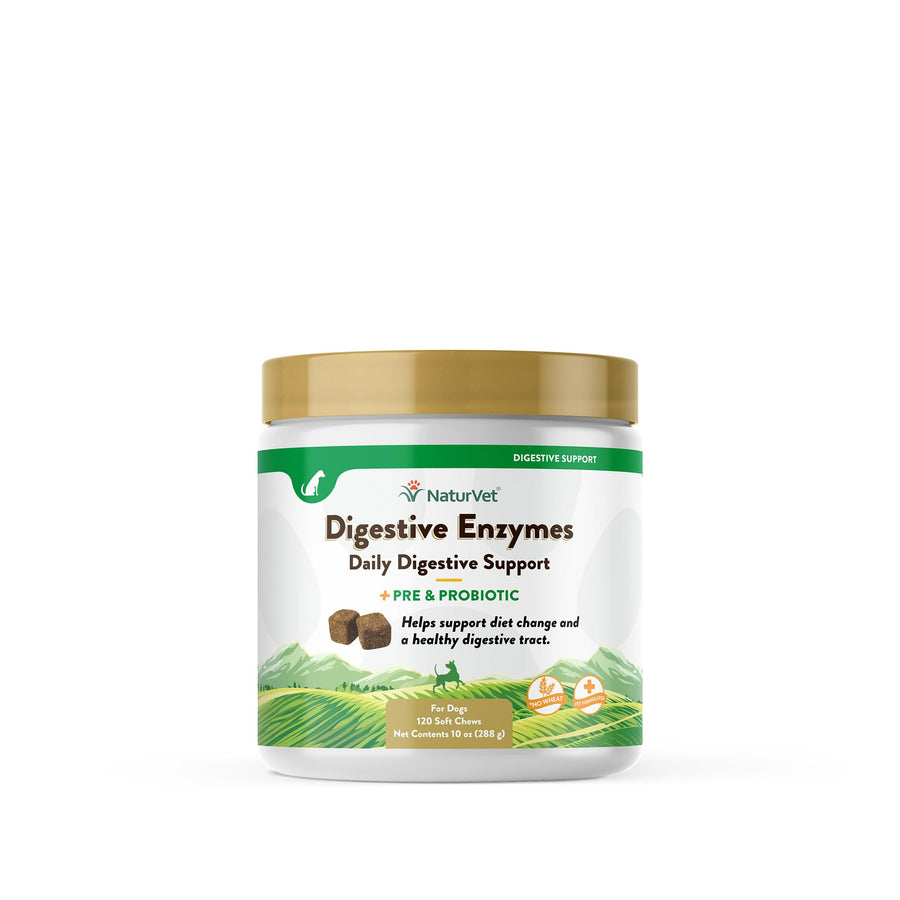 – Digestive Enzymes - Plus Probiotics & Prebiotics – Helps Support Diet Change & A Healthy Digestive Tract – for Dogs & Cats (Soft Chews, 120 Count)