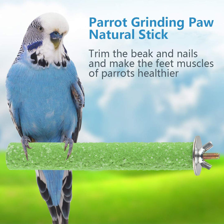 Parrot Perch Stand Toy, Bird Cage Perch Toy,Natural Paw Grinding Stick for Small Parrots, Parakeets, Cockatiels, Lovebirds Chewing Stick(S)