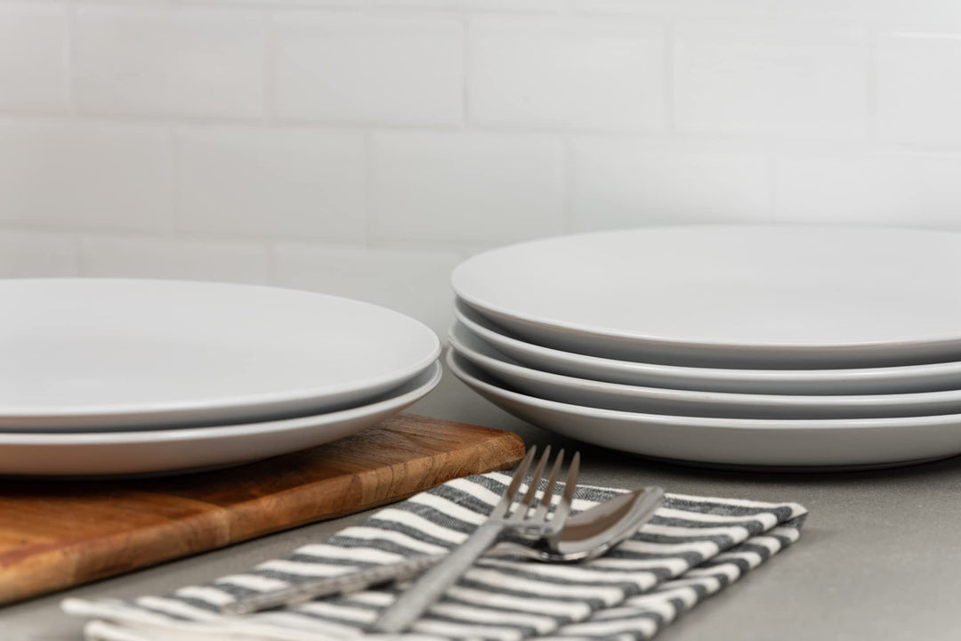 Wazee Matte 10.5 Coupe Dinner Plate, Set of 6, White