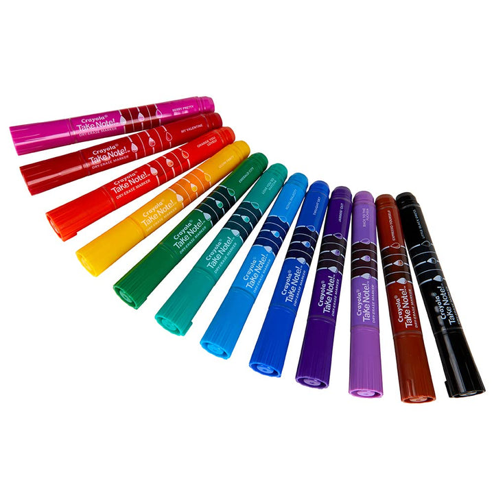 Take Note Dry Erase Markers (12ct) Whiteboard Markers for Teachers, Low Odor, Chisel Tip, School Classroom Supplies
