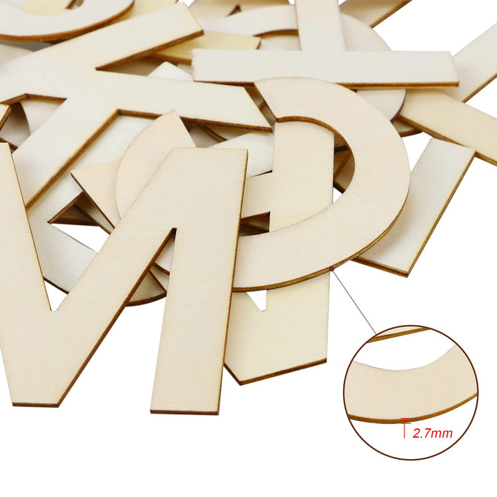 78 PCS 3 Wooden Craft Letters,Natural Blank Unfinished Wooden Alphabet Letters for DIY Painting,Letter Board,Home Wall Decoration