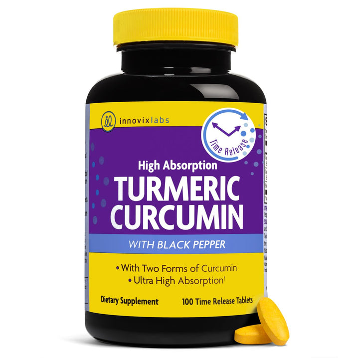 Turmeric Curcumin with Black Pepper Extract - High Absorption Tumeric and Curcumin Supplements with BioPerine, C3 Reduct & Curcumin C3 Complex, Time Release Turmeric Supplement - 100 ct