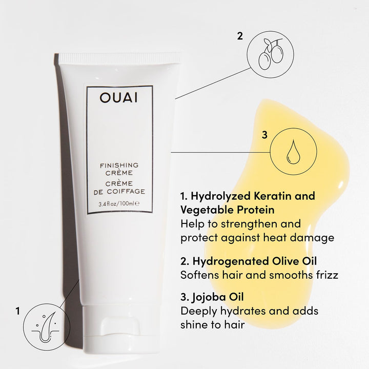 Finishing Creme - Hair Styling Cream with Keratin & Heat Protectant to Smooth & Polish Hair - Tames Flyaways, Smooths Frizz, Adds Shine and Volume - Paraben, Phthalate and Sulfate Free - 3.4 Oz