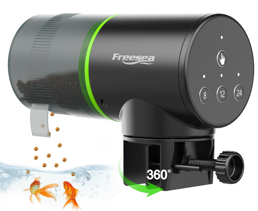 Automatic Fish Feeder for Aquarium: Auto Fish Food Dispenser with Timer for Small Tank Betta Turtle - Battery Vacation Self Feeding for Flakes
