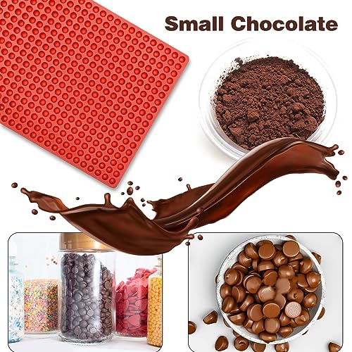 468-Cavity Mini Round Silicone Mold/Chocolate Drops Mold/Dog Treats Pan/Semi Sphere Gummy Candy Molds for Ganache Jelly Caramels Cookies Pet Treats Baking Mold (1 Cavity - 0.02 Oz)