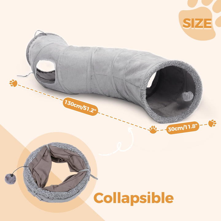 Cat Tunnel Collapsible S Shape Cat Play Tube 10.5 Inches in Diameter