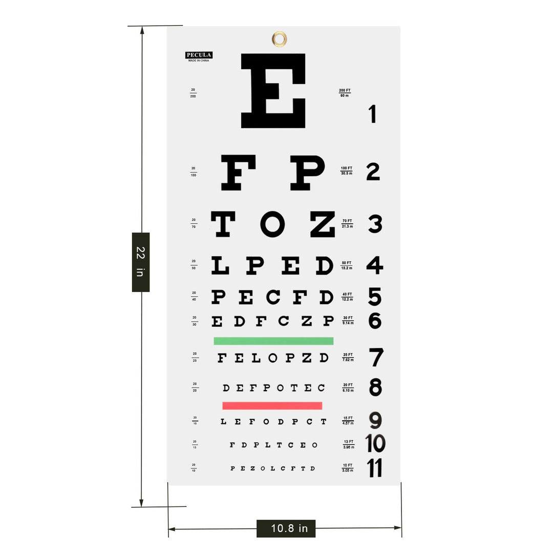 Eye Chart, Snellen Eye Chart, Wall Chart, Eye Charts for Eye Exams 20 feet 11 X 22 in.