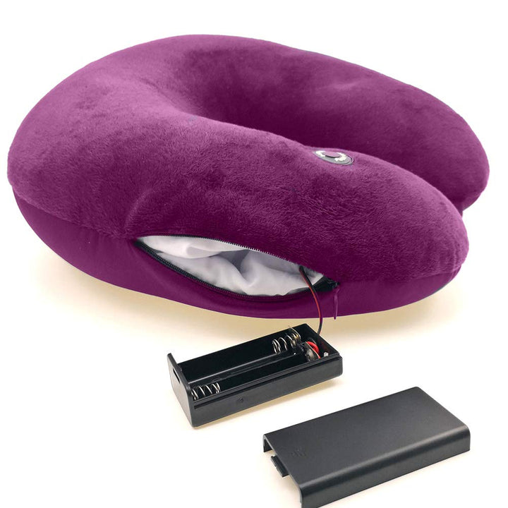Vibrating Neck Pillow Massage Therapy for Traveling Home Rest Neck Pillows for Pain Relief, Best Gift for Parents Purple