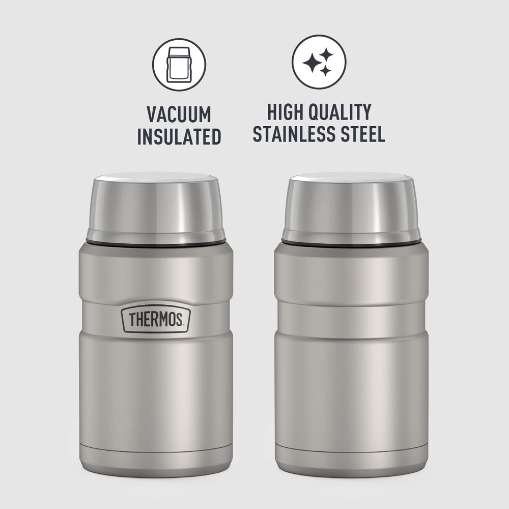 Stainless King Vacuum-Insulated Food Jar, 24 Ounce, Matte Steel