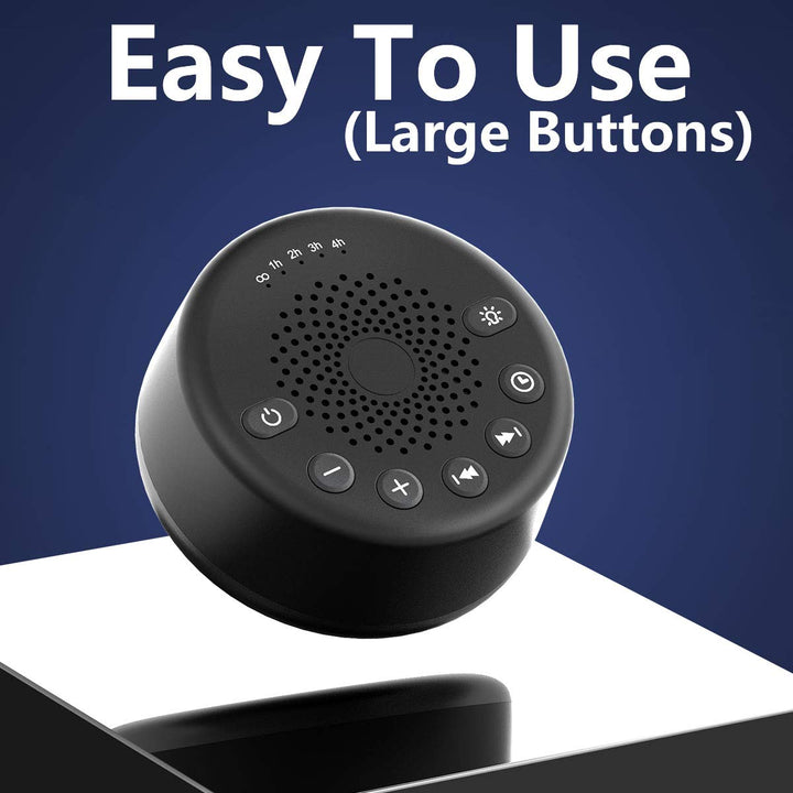 Sound White Noise Machine with 25 Soothing Sounds and Memory Function 32 Levels of Volume and 5 Sleep Timer Powered by AC or USB for Sleeping Relaxation (Black-No Light)