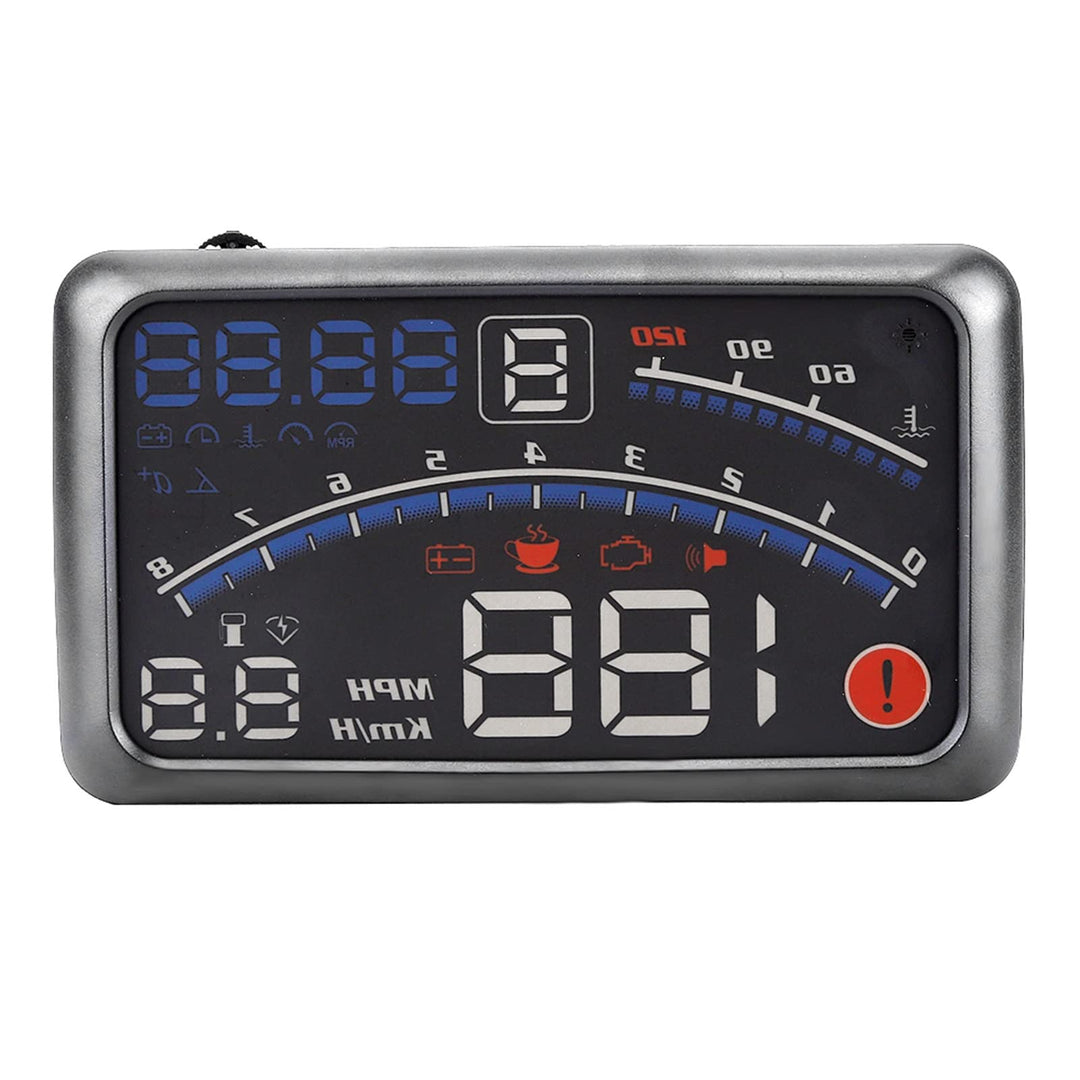 Heads Up Display,5.5 HD OBD II Car GPS HUD Head Up Speed Display Over Speed Warning,Fuel Consumption,Temperature