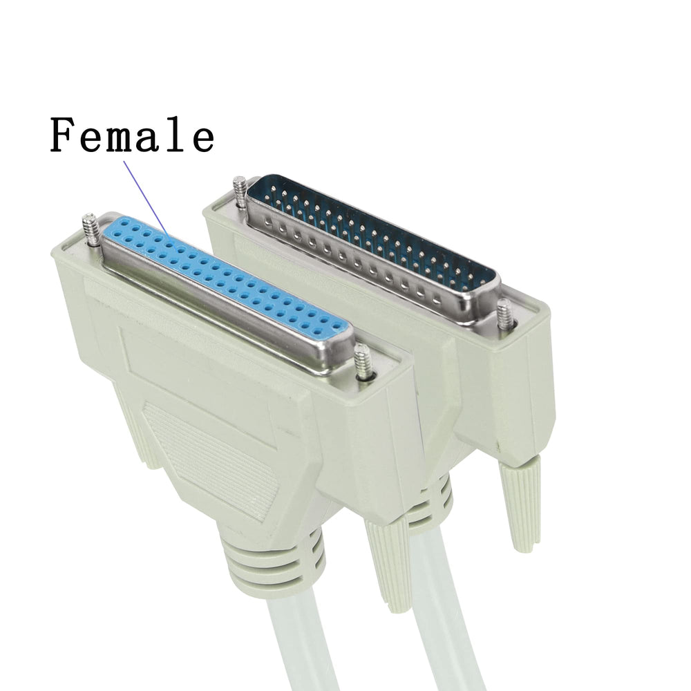 DB37 37Pin Extension Cable Serial D-SUB 37 Pin Printer Parallel Connector Cable Pure Copper Core for Engineering Wiring, Computer and Networks.(4.9FT) (Male to Female)