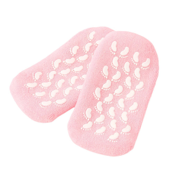 Spa Gel Socks for Cracked Skin Moisturising feet care Soften Exfoliating Dry Heel Booties pedicure(socks, pink)