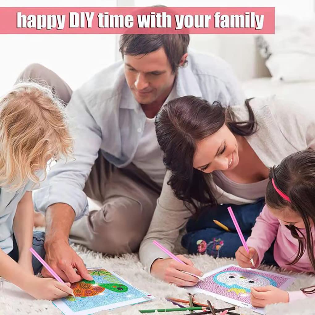 Diamond Painting Kit for Kids, 6 Pieces 5D Full Drill Diamond Painting Kits for Beginners DIY Diamond Art Craft Set for Home Wall Decor 6x6 inch