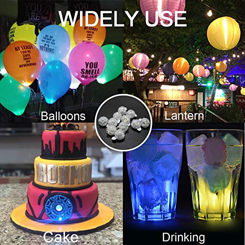 100pcs LED Balloon Light Mini Round Balls Lights, Waterproof Tiny Led Light Long Standby Time Lights for Balloon Paper Lantern Easter Eggs Birthday Party Wedding Halloween Christmas Decoration