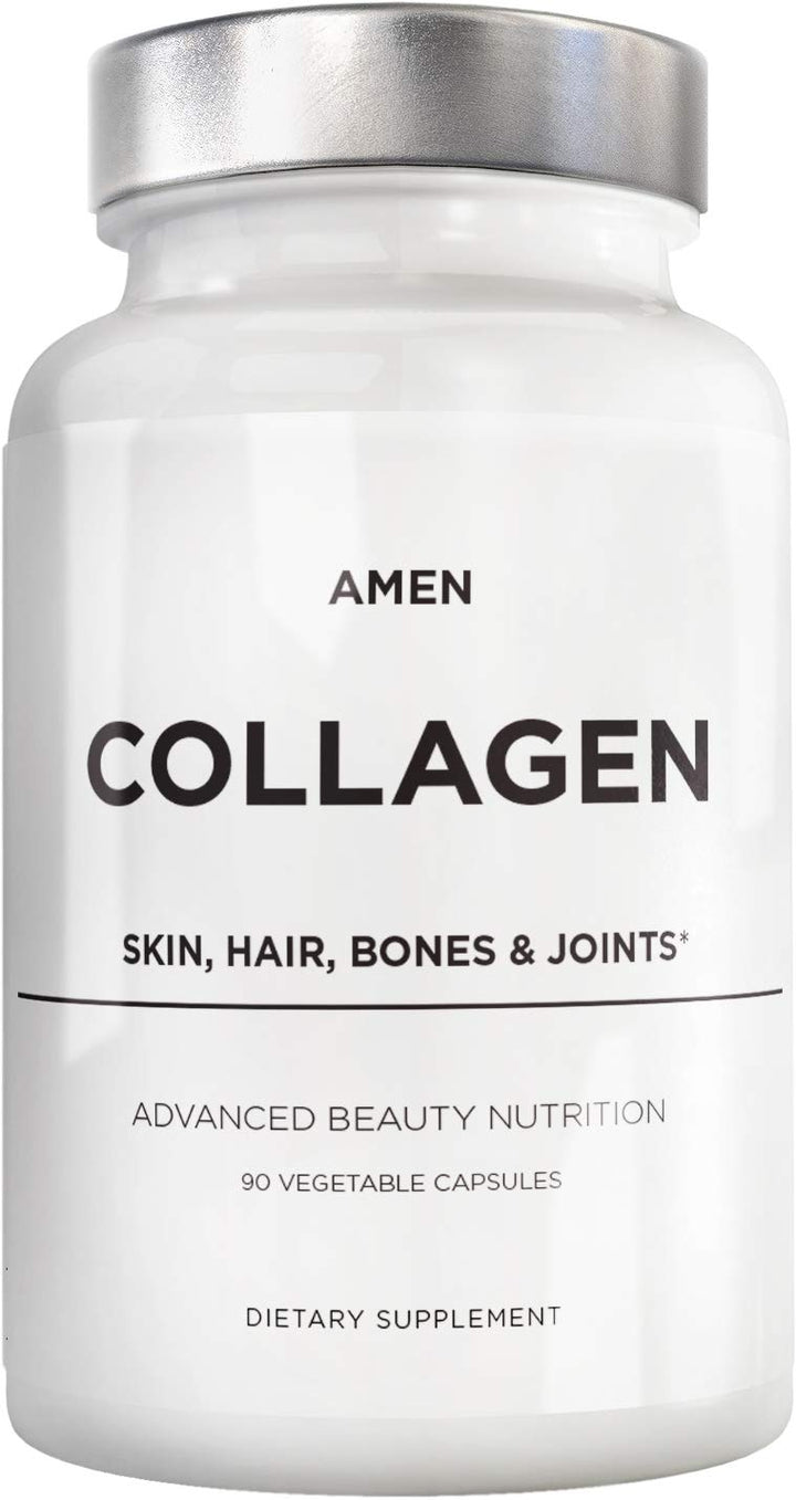 Multi Collagen Peptides Capsules with Hyaluronic Acid and Vitamin C - 5 Types of Collagen Protein Type I, II, III, V, X - Grass Fed Hydrolyzed - 18 Amino Acids - Collagen Supplement - 90 Pills