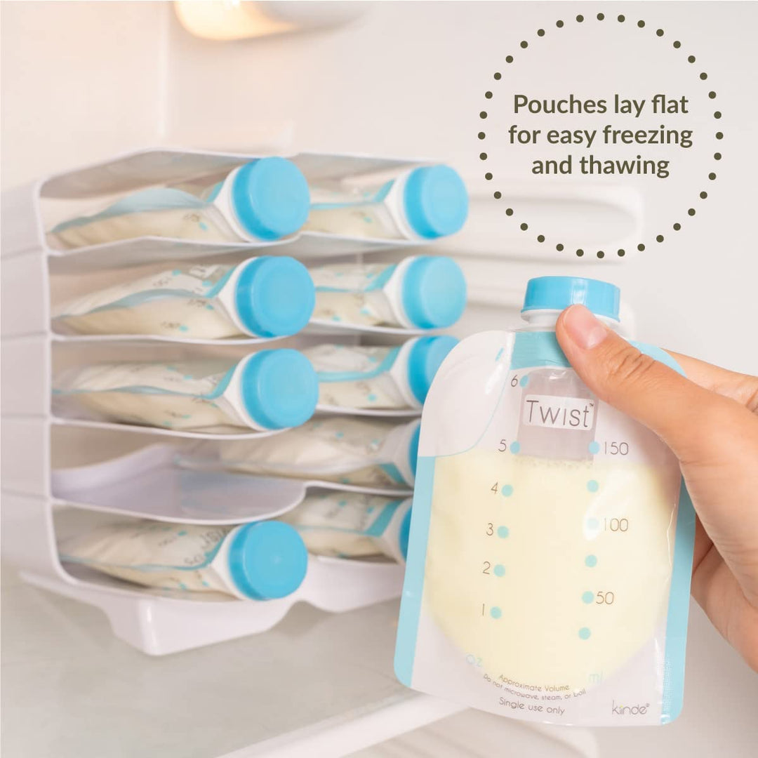 Keeper Breast Milk Bags and Baby Food Pouches Organizer, Freezer Storage