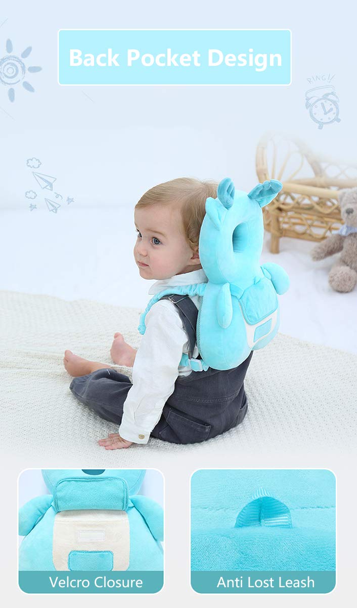 Head Safety Protector Pad for Baby Toddler Walker,Infant Talking Head Protection Backpack Cushion (Z Yellow Lion Sets)