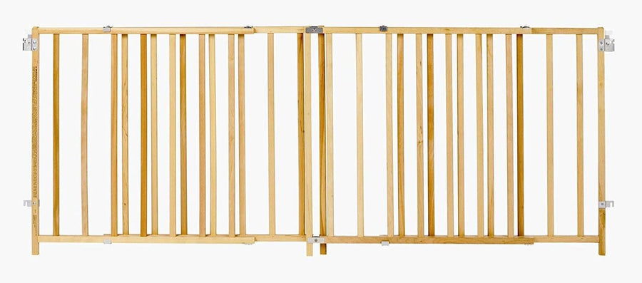 Extra Wide Swing Wooden Gate, Fits 60- 103 Wide. Hardware Mount. Extra Wide Baby Gate, Child Gates for Wide Openings. Made in USA (27 Tall, Sustainable Hardwood)