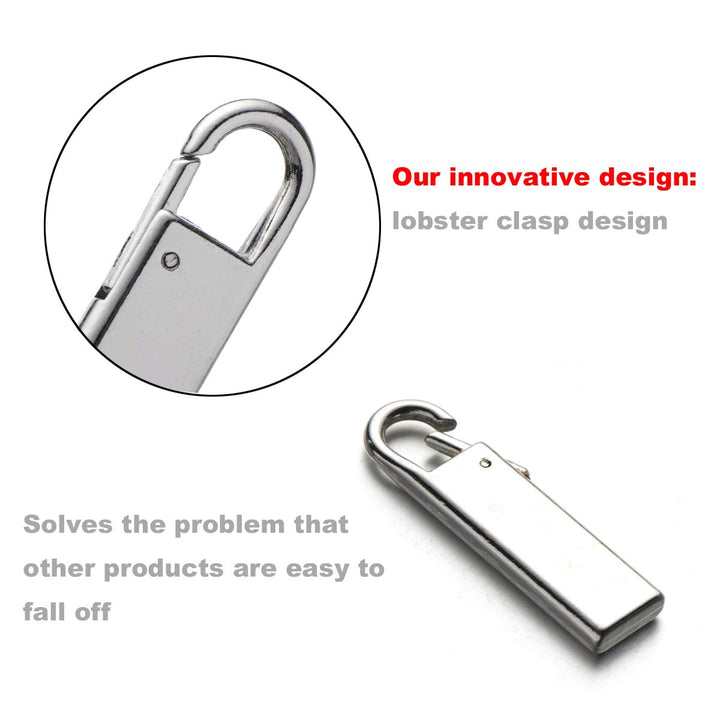 Zipper Pull Replacement Metal Zipper Handle Mend Fixer Zipper Tab Repair for Luggage Suitcases Bag