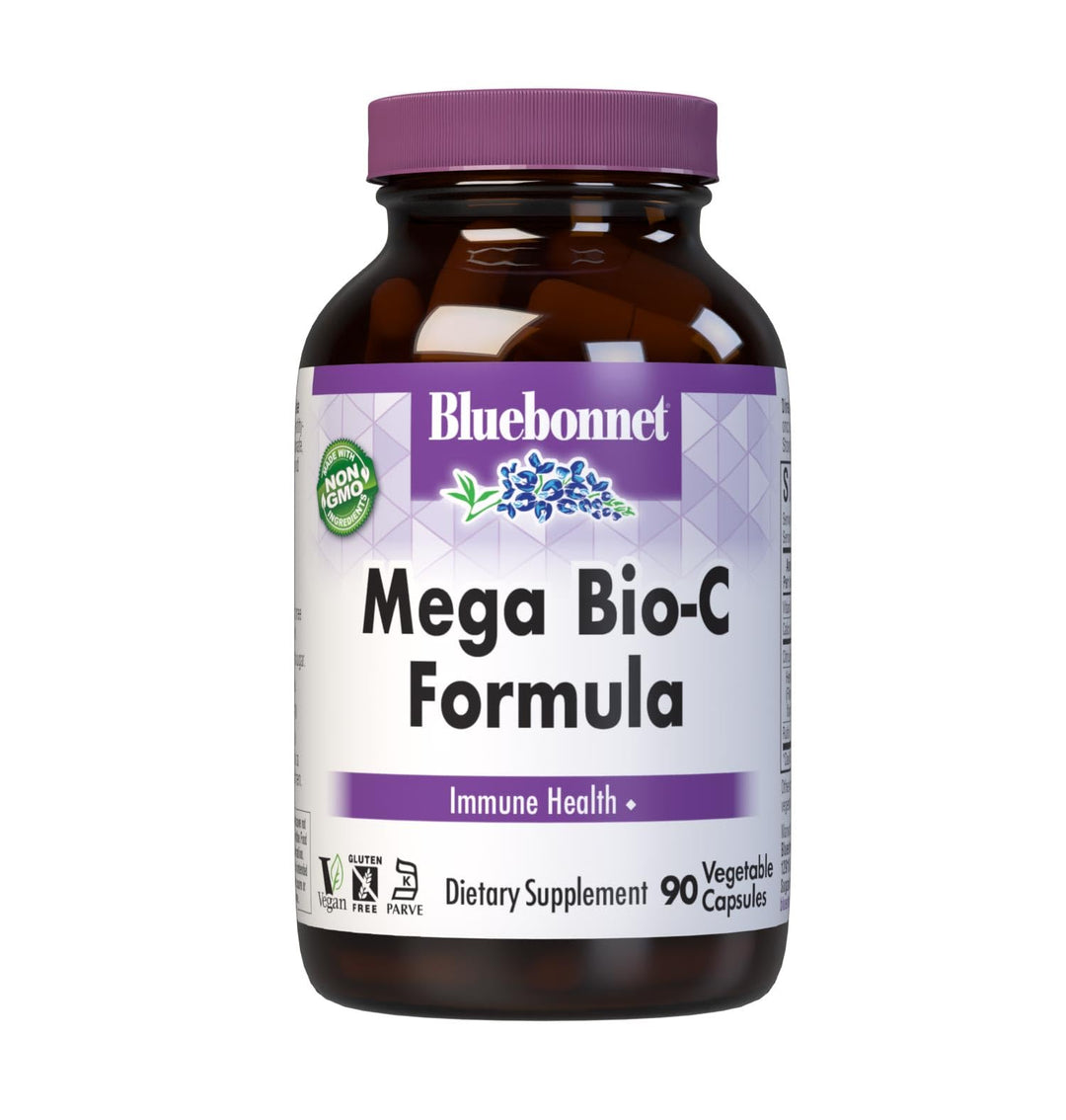 Bluebonnet Nutrition Mega Bio-C Formula Vegetable Capsules, High Potency Buffered Vitamin C, for Immune Health, Soy Free, Gluten Free, Non-GMO, Kosher, Dairy Free, Vegan, 90 Count