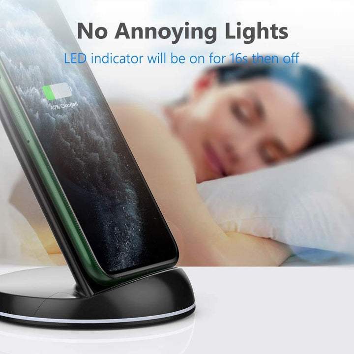Yootech Wireless Charger,10W Max Wireless Charging Stand, Compatible with iPhone 16/16 Plus/16 Pro Max/15/14/14 Plus/14 Pro Max/13/SE 2022/12/11/X/8, Galaxy S22/S21/S20/S10(No AC Adapter)