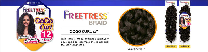 FreeTress Synthetic Hair Crochet Braids GoGo Curl 12 (6-Pack, 2)