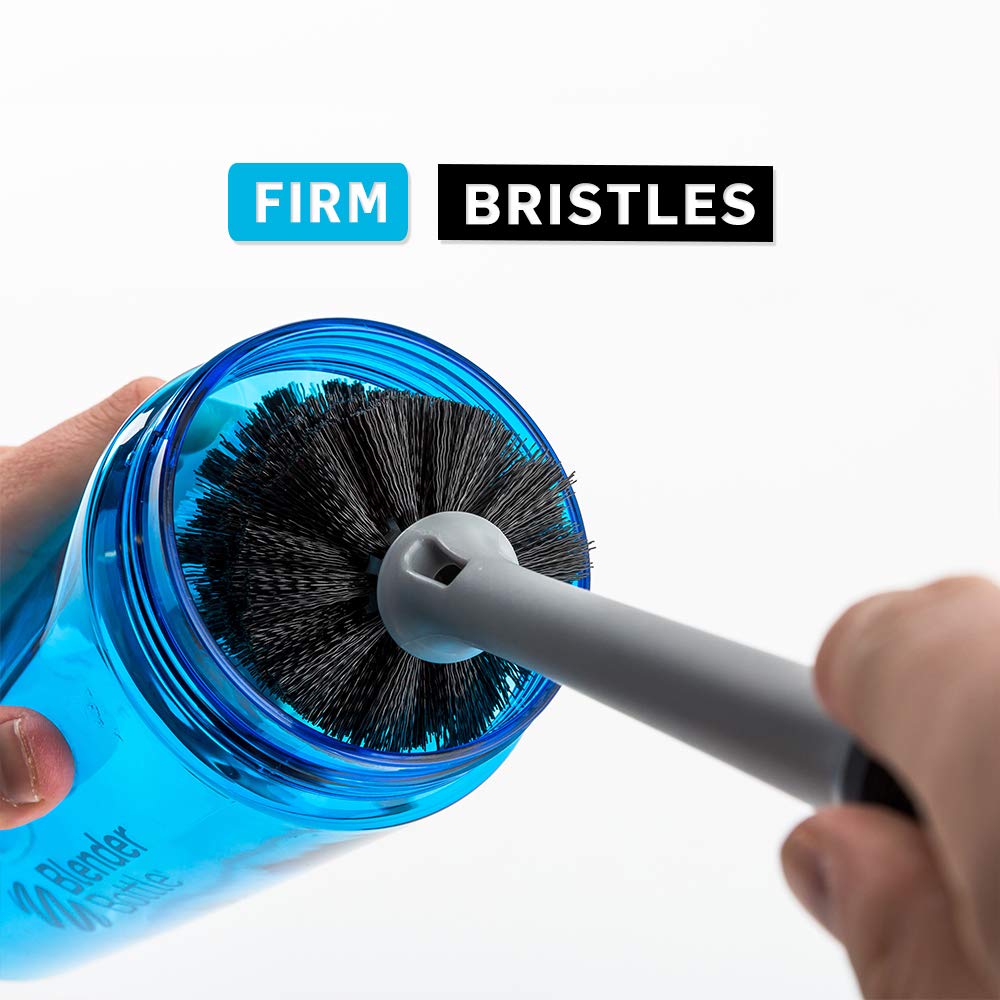 2-in-1 Shaker Bottle and Straw Cleaning Brush, 1 Pack,Gray