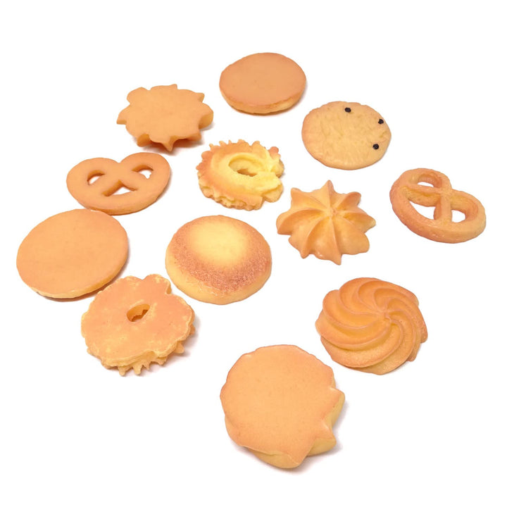 12PCS Fake Cookies Artificial Biscuits Simulation Realistic Dessert Crackers Food for Home Kitchen Decoration Display Props Model (6 Style)