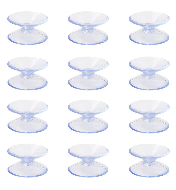 Double Sided Suction Cups Compatible with Glass Table Top, to Keep The Glass Table Top from Sliding, Glass Table Top Bumpers, Glass Table Top Spacers, Window Hanger Suction Cup. 12PCS