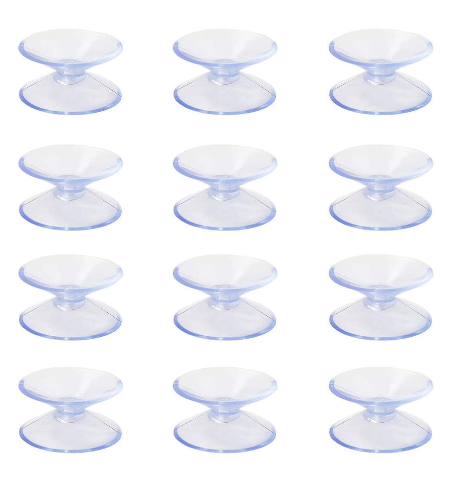 Double Sided Suction Cups Compatible with Glass Table Top, to Keep The Glass Table Top from Sliding, Glass Table Top Bumpers, Glass Table Top Spacers, Window Hanger Suction Cup. 12PCS
