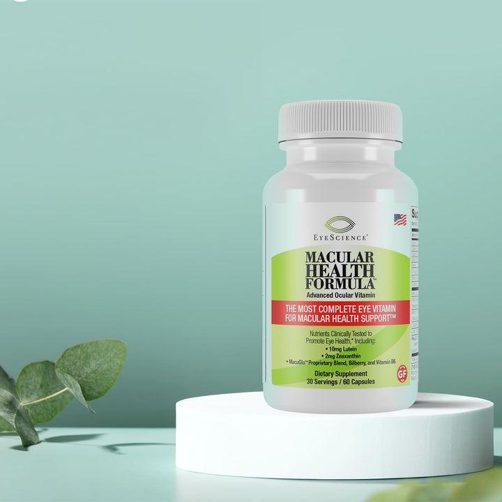 Macular Health Beyond AREDS2 Formula, Advanced Ocular Vitamin - Containing Lutein, Zeaxanthin, Bilberry, and Vitamins C, D, E, and B6 (30 Day Supply)