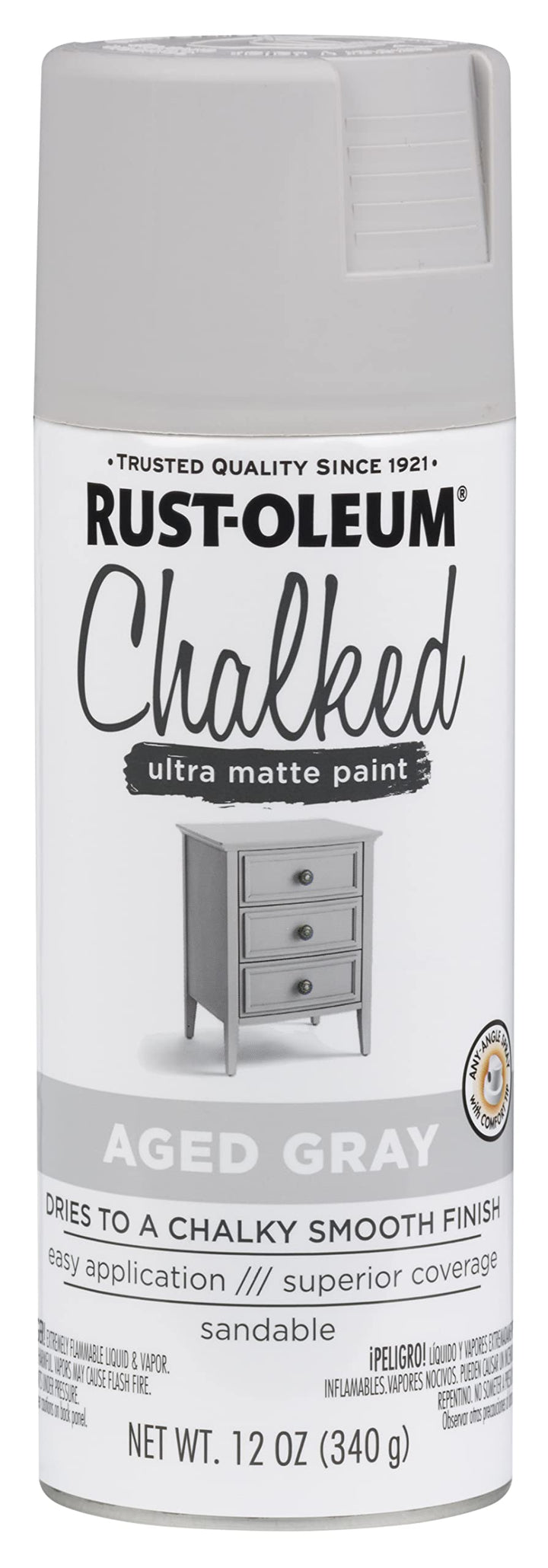 302592 Chalked Ultra Matte Spray Paint, 12 Ounce (Pack of 1), Aged Gray