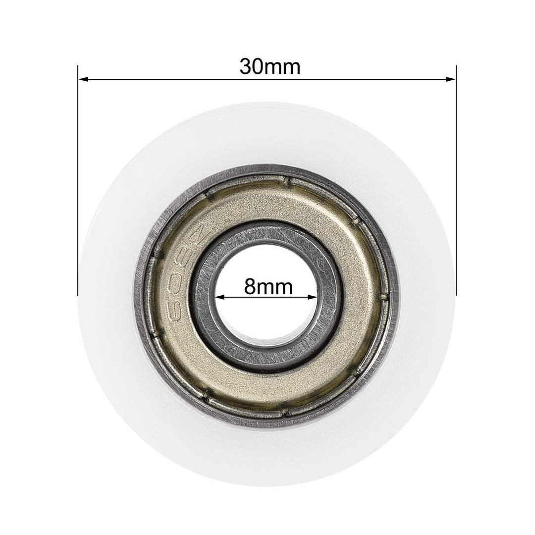 U608ZZ 608 Nylon U Groove Bearings 8x30x10mm Double Metal Shielded (GCr15) Chrome Steel Ball Bearings 10pcs