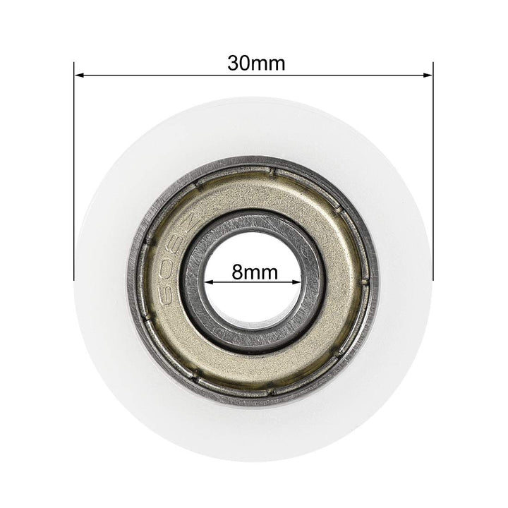 U608ZZ 608 Nylon U Groove Bearings 8x30x10mm Double Metal Shielded (GCr15) Chrome Steel Ball Bearings 10pcs