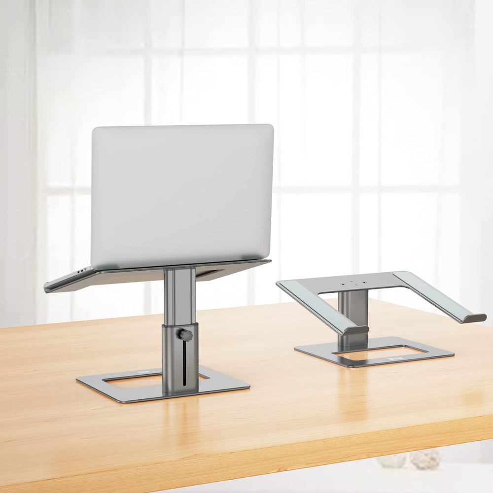 Aluminum Laptop Stand, Ergonomic Adjustable Notebook Stand, Riser Holder Computer Stand Compatible with MacBook Air Pro, Dell, HP, Lenovo More 10-15.6 Laptops (Gray)